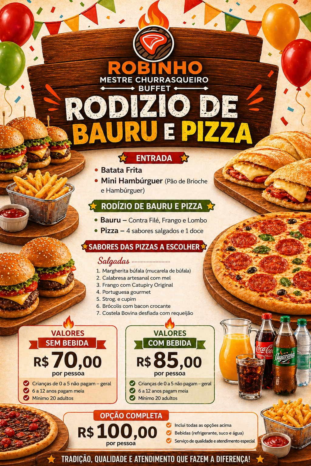 Rodízio de Bauru e Pizza